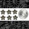 Chocolate Brown Plated Brass Small Flower Embellishments Charms - Set of Six - XXX - RB-BC22